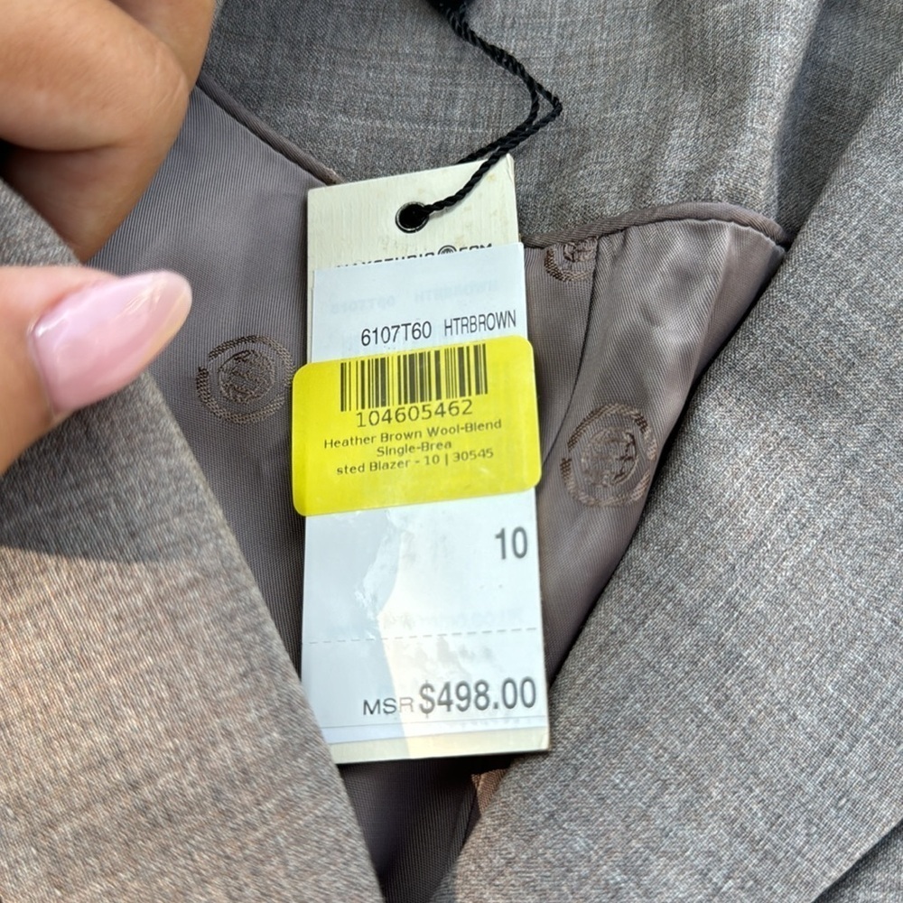 Leon Max Limited Edition Heather Brown Wool-Blend Blazer - Size 10 & Pants Sz 8 - Picture 4 of 11